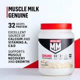 Muscle Milk Genuine Protein Powder, Vanilla Crème, 1.93 Pounds, 12 Servings, 32g Protein, 2g Sugar, Calcium, Vitamins A, C & D, NSF Certified for Sport, Energizing Snack, Packaging May Vary