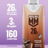 Muscle Milk High Protein Shake, Chocolate, 11 fl oz Cartons (12 Pack) Ultra Filtered Milk, 26g High Quality Protein Shake, 3g Sugar, 160 Calories, No Artificial Flavors, No Artificial Sweeteners, No Added Colors